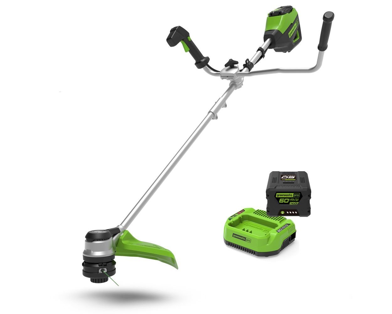 GreenWorks Pro GD60BCBK4 60V Cordless Brush Cutter (with 4Ah Battery & 2A Charger)